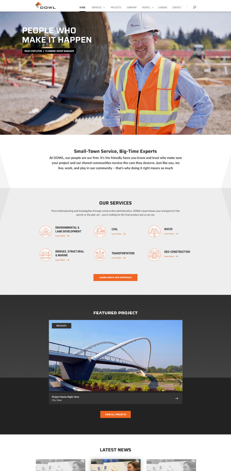 DOWL Engineering - Website Redesign - web home