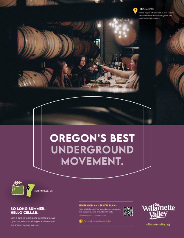 Wine cellar season ad design oregon