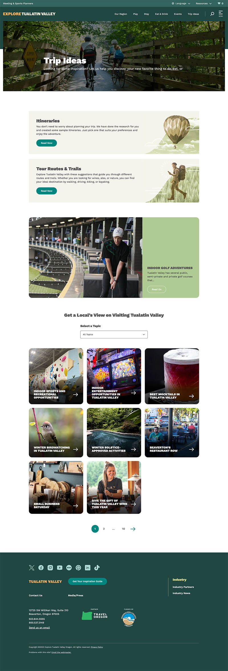Explore tualatin valley web design sample trip ideas